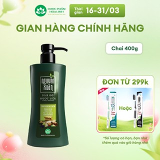 Dầu Gội Dược Liệu Nguyên Xuân Xanh Dưỡng Tóc 365g KM 35g - giá không đổi