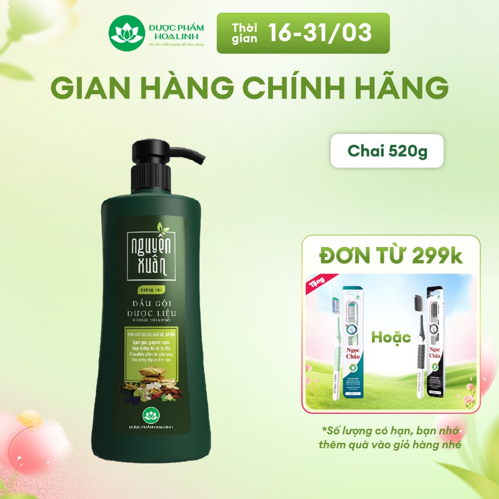 Dầu gội dược liệu Nguyên Xuân Xanh dưỡng tóc 470g KM 50g - giá không đổi
