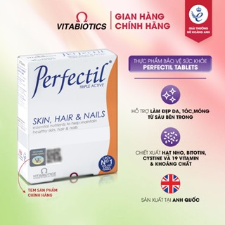 Thực Phẩm bảo Vệ Sức Khỏe PERFECTIL Hỗ Trợ Làm Đẹp Da, Bổ Sung Biotin Và Vitamin Ngừa Oxy Hóa Hộp 30 Viên Vitabiotics