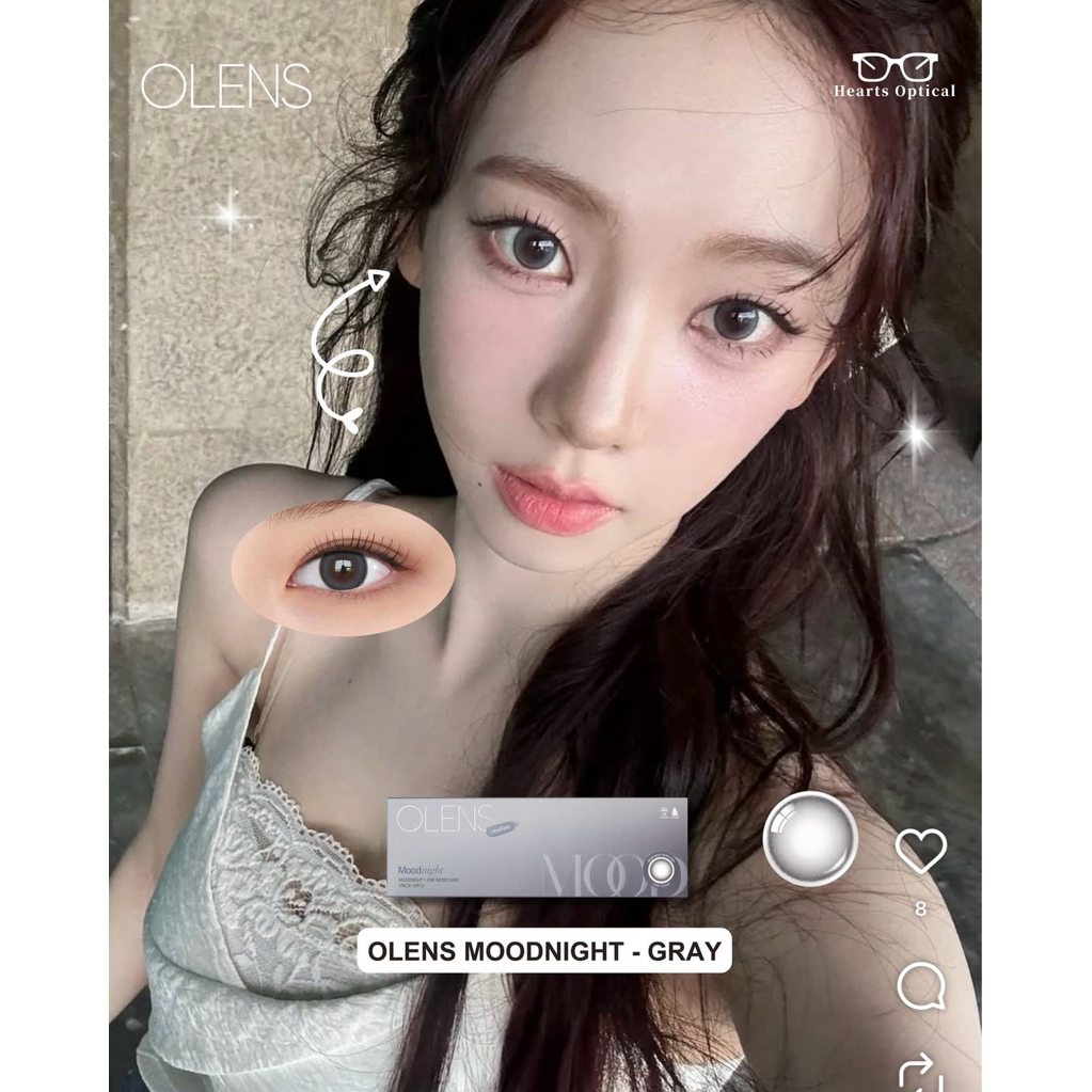 [HỎA TỐC HCM] LENS 1DAY Moodnight Gray  chính hãng từ OLENS