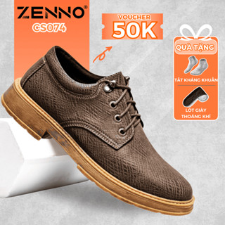 Giày Da Nam Cao Cấp Đốc Tờ ZENNO CS074 Da Cao Cấp Đế Cao Su Nguyên Khối Êm Chân Thoải Mái Trẻ Trung