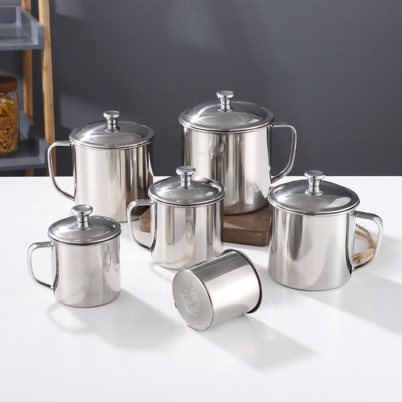 Ca inox 304 có nắp đậy , Cốc uống nước inox 304 nhỏ gọn , tiện lợi