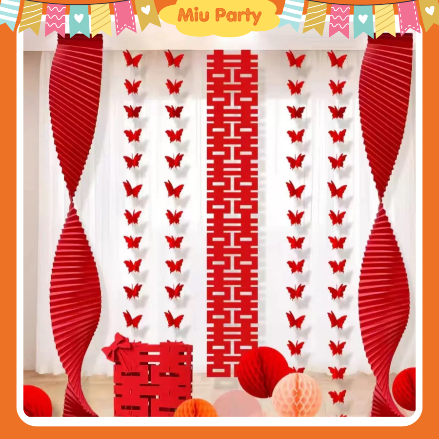 Phụ Kiện Chữ Hỷ Trang Trí Phòng Cưới, Tiệc Tùng - Miu Party