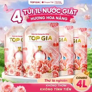 Nước giặt xả Top Gia hương hoa nắng và đắm say dịu nhẹ túi 1L giúp làm sạch khuẩn lưu hương 72H