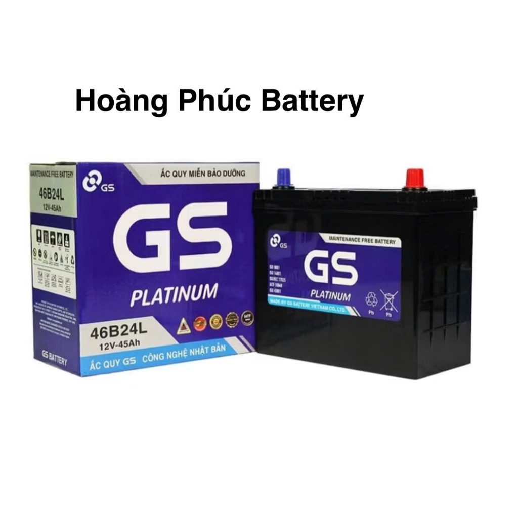 Bình ắc quy khô 12V 45Ah GS MF 46B24L - ( CỌC CHÌ NHỎ ) DÙNG CHO XL7, XPADER...