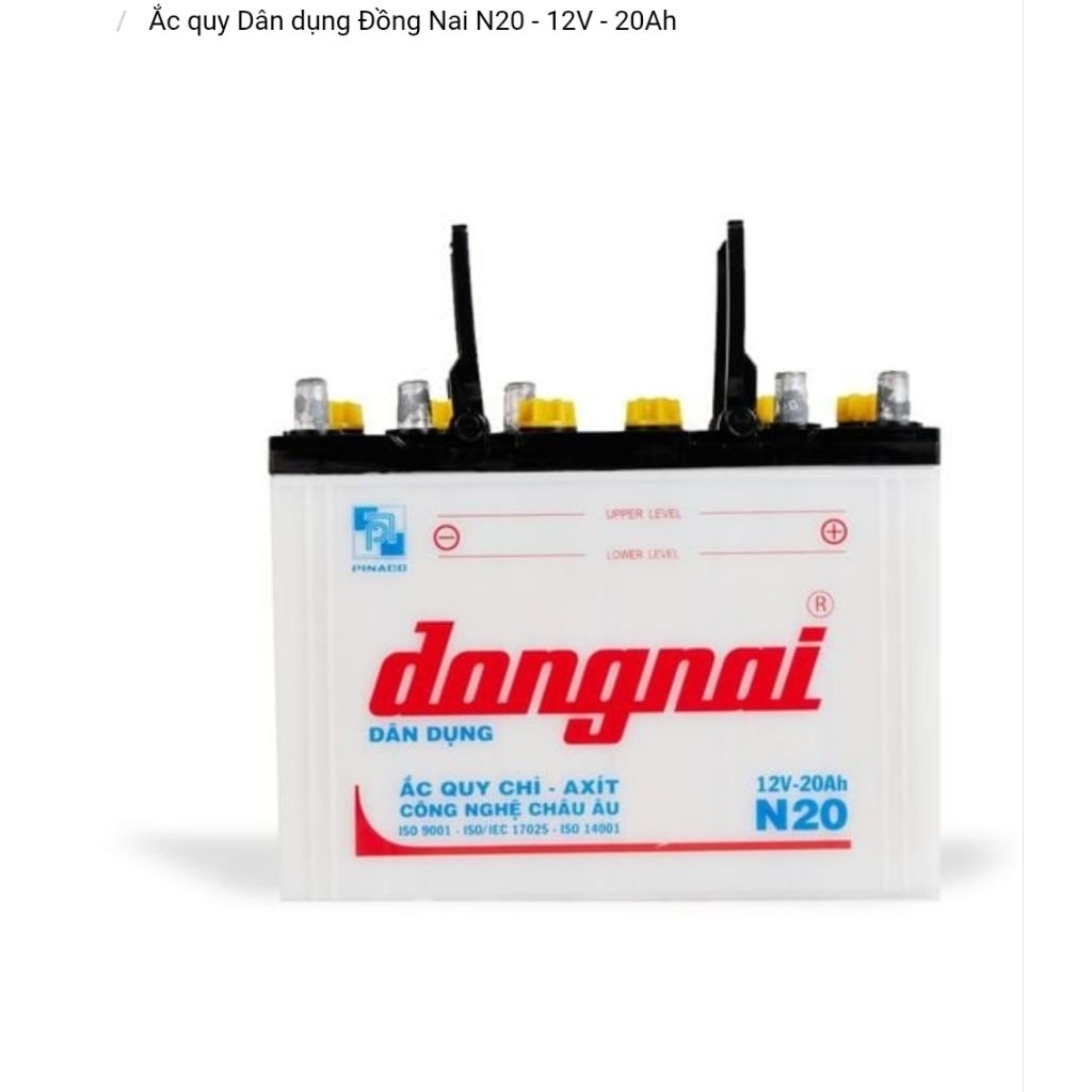 Bình 12v dân dụng đồng nai N20 | 12V - 20ah ( tặng acid châm bình )