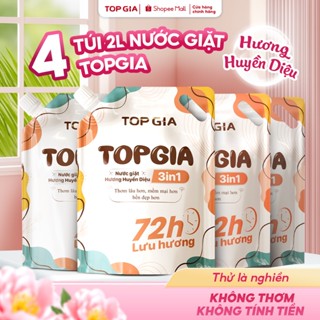 Nước Giặt Xả Đa Sắc TOPGIA Hương Huyền Diệu Dung Tích 2L Đánh Tan Vết Bẩn, Lưu Hương 72H