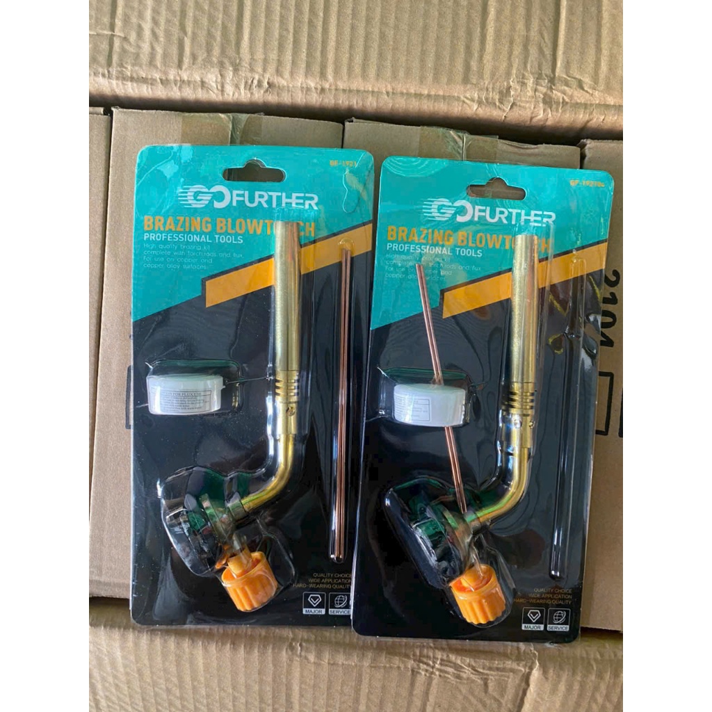 Khò gas mini, Đèn Khò Hàn ống đồng Gofurther + TẶNG kèm bột Hàn Que Hàn Cao Cấp - Đầu khò gas cầm ta