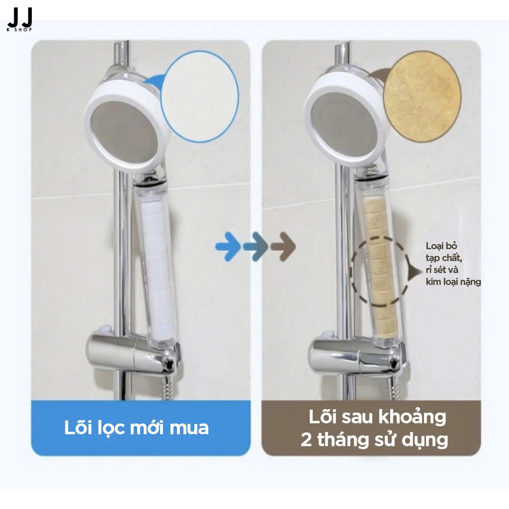 Set Đầu Lọc Nước Vòi Sen Tắm, Bồn Rửa Mặt, Vòi Rửa Bát ATOJET - Order Nội Địa Hàn Quốc