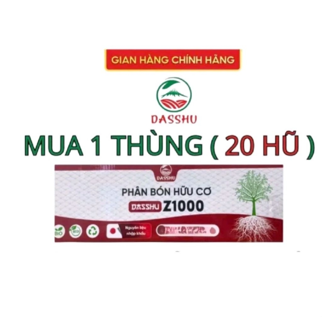 Combo 1 thùng 20 hũ Z1000 phân bón DASSHU Nhật Bản ra rễ nhanh, bung đọt mạnh. Hộp 1kg. Z1000 hàng c