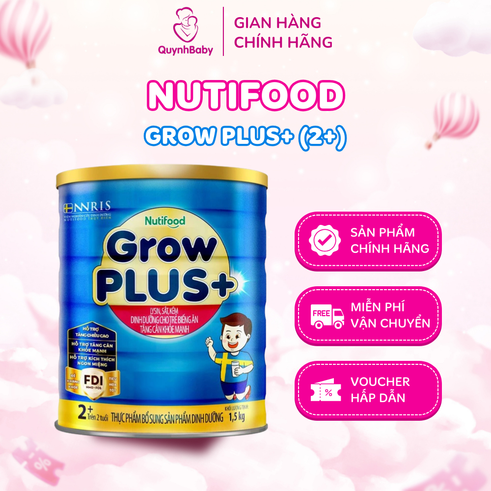 Nutifood Grow plus xanh lon 1,65kg 2+