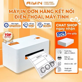 Máy In Nhiệt Bluetooth AYIN Khổ A6 A7, Máy In Đơn Hàng TMĐT, In Mã Vận Đơn, In Logo BH 15 Tháng