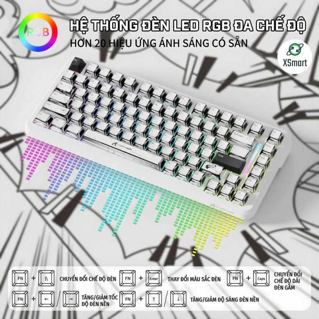 Bàn Phím Gaming Không Dây Rapid Trigger Attack Shark X82 PRO HE LED RGB 3 Mode Pin Sạc Keycap PBT | BigBuy360 - bigbuy360.vn