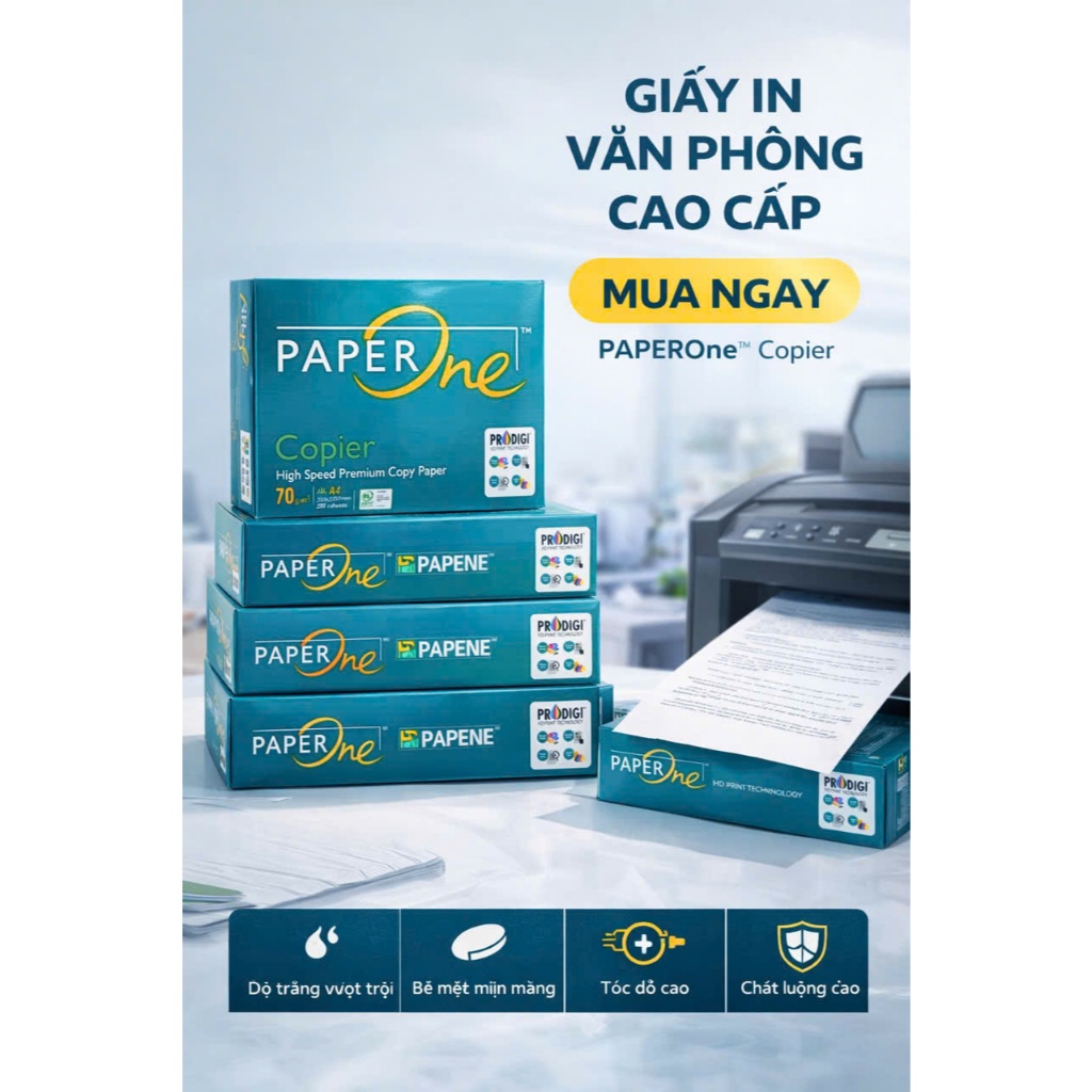 Giấy in A4 PaperOne Copier 70 gsm - Ream 500 tờ khổ A4