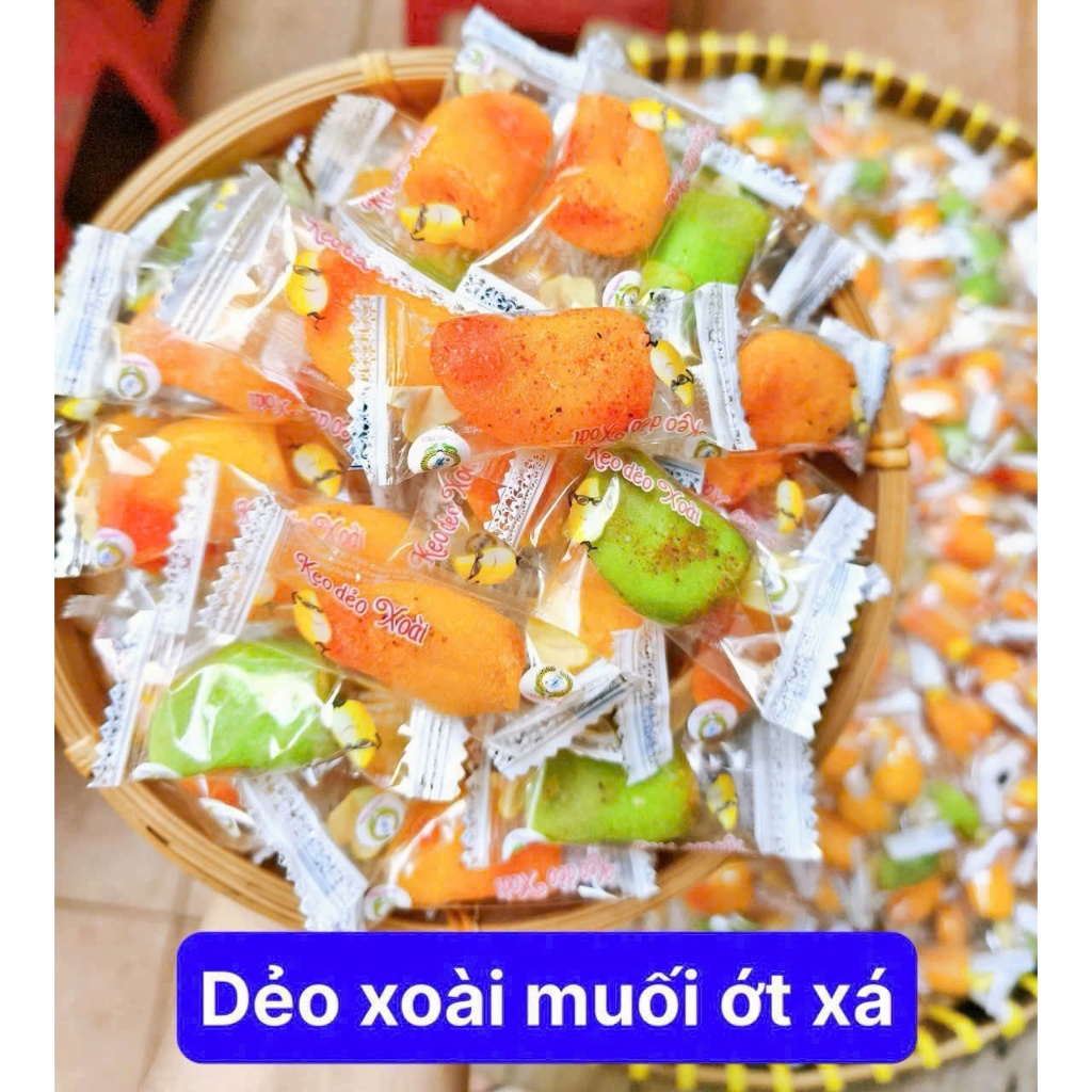 Kẹo Dẻo Xoài Muối Ớt Nhân Chảy, Kẹo Xoài Muối Ớt Siêu Ngon - Ăn Vặt 492