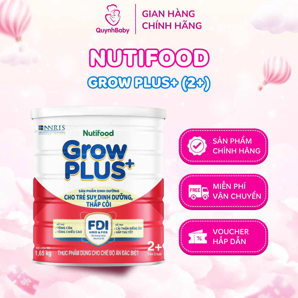 Nutifood Grow plus Đỏ lon 1,65kg 2+