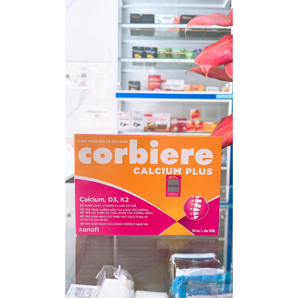 corbiere calcium plus bổ sung calci vitamin d3 cho cơ thể hộp 30 ống