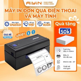 Máy In Nhiệt Bluetooth AYIN 480BT Khổ A6 A7, Máy In Đơn Sàn TMĐT, In Mã Vận Đơn, In Logo BH 15Tháng