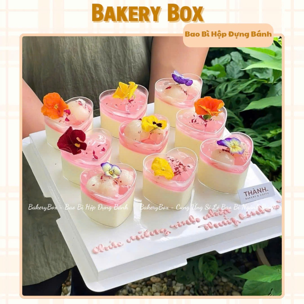 100 Ly Tim Mica 70ml Không Nắp Đựng Mousse, Panna Cotta, Tiệc Cưới (LC-5040)