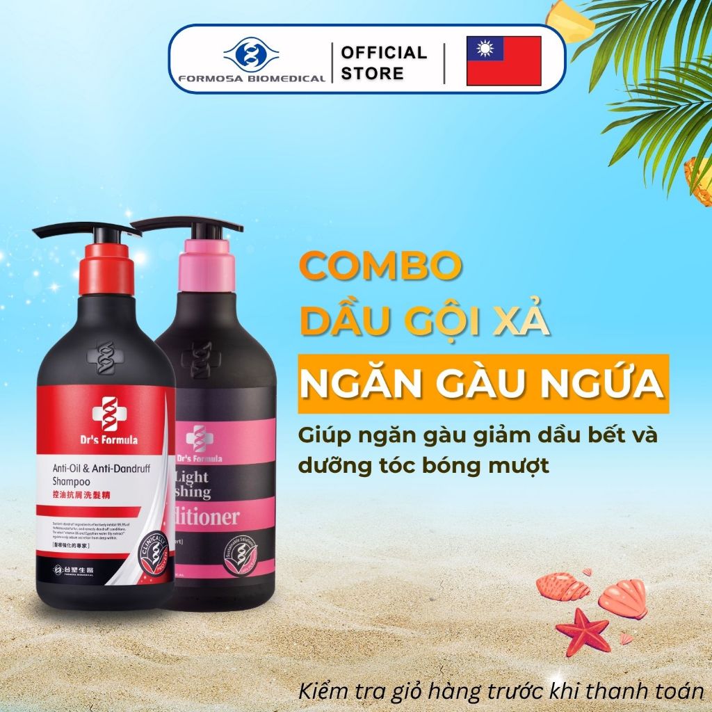 Combo Dầu Gội Xả Dr's Formula ngăn gàu giảm dầu bết và dưỡng tóc bóng mượt