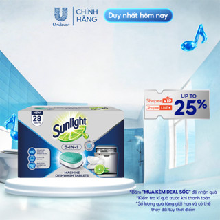 Hộp Viên Rửa Chén Bát Sunlight 5 in 1 Dành Cho Máy Rửa Chén (28 Viên/Hộp)
