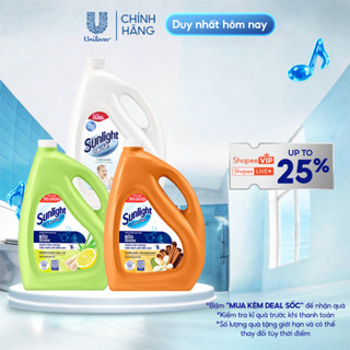 Nước lau sàn Cao Cấp Sunlight Tinh dầu Thảo mộc Ngăn côn trùng Chanh & Sả | Quế & Cam | Tre & Lô hội - Chai 3.6 KG