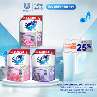 Nước Lau Sàn Sunlight Tinh Dầu Thảo Mộc Sạch Bóng | Túi 3,6 KG | Hoa Hạ - Bạc Hà | Lily - Bạch Trà | Hoa Lavender