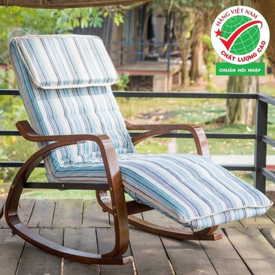 Ghế thư giãn | POANG ROCKING CHAIR | plywood óc chó/bạch dương | kẻ xanh | R67xS162xC86 cm