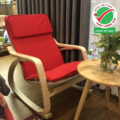 Ghế Bập Bênh Gỗ Thư Giãn Người Lớn POANG