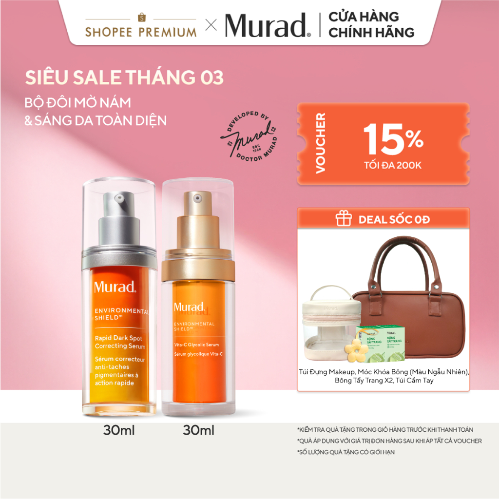Bộ đôi cải thiện thâm nám Rapid Dark Spot Serum 30ml & làm sáng đều màu da Vita-C Glycolic Serum 30ml
