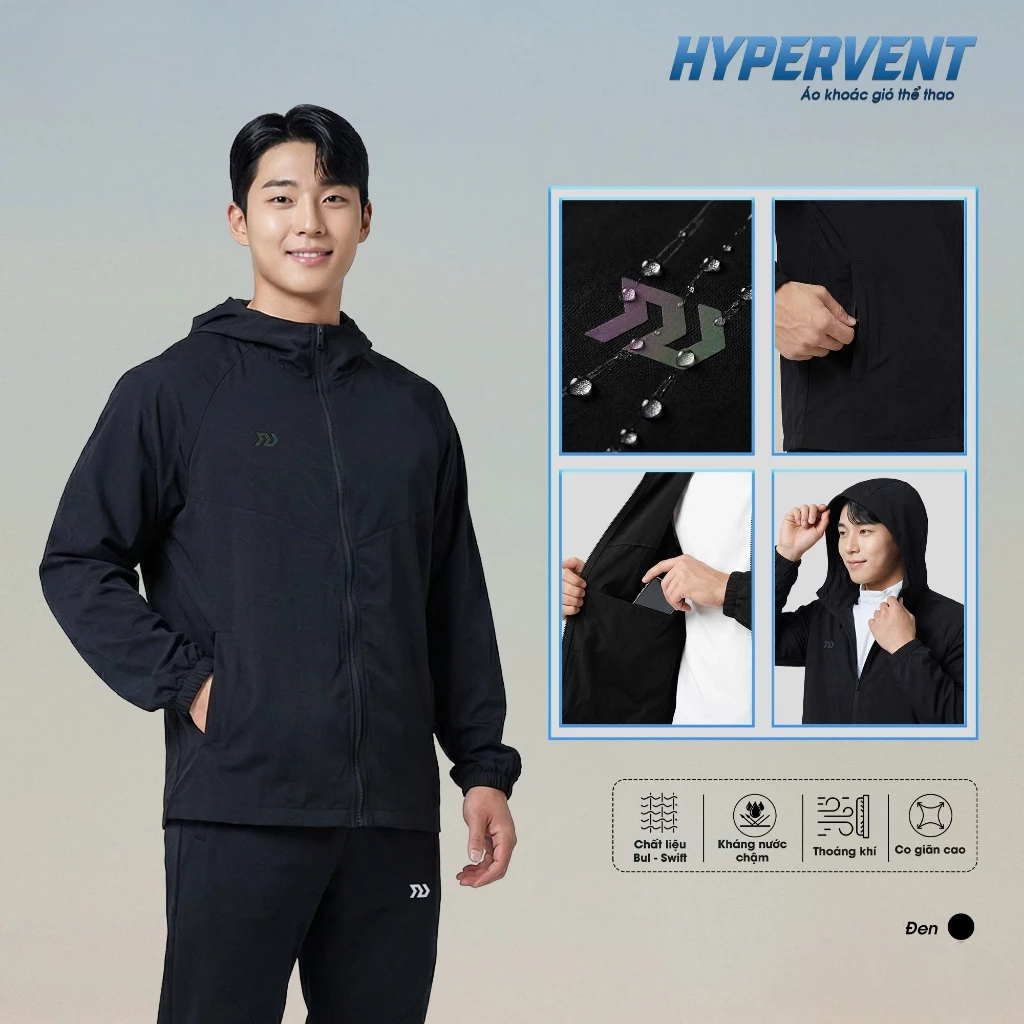 [Peinn] Áo Khoác Gió Bulbal Hypervent Có Mũ Vải Dù Bul-Swift Nhẹ Kháng Nước Thể Thao Đương Đại
