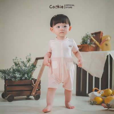 Bộ Body Đùi COOKIE, Romper Phối Túi Cho Bé Sơ Sinh Chất Liệu Cotton Babygrid Size Từ 3 Đến 12 Tháng 2026