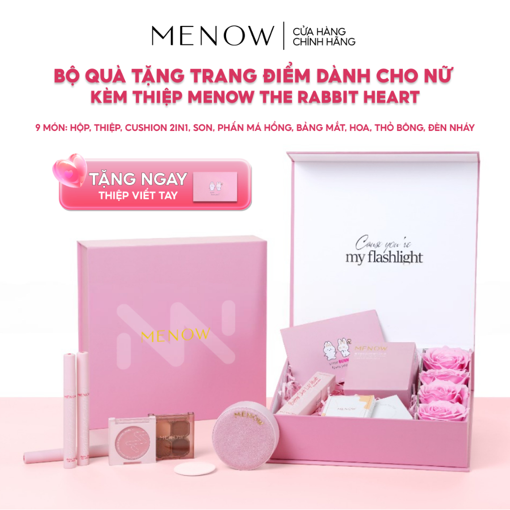 Bộ quà tặng trang điểm dành cho nữ Menow The Rabbit Heart (Tặng Thiệp viết tay)