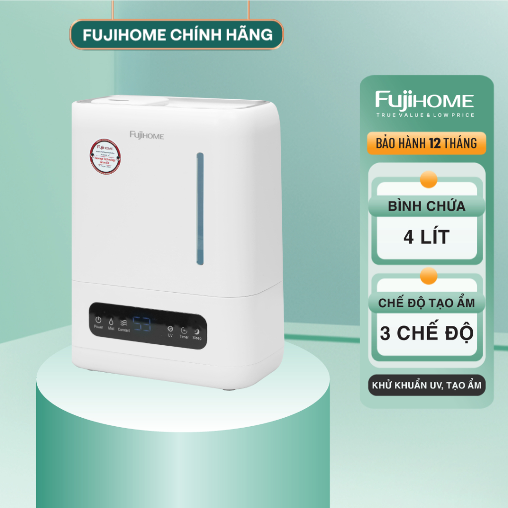 Máy phun sương FUJIHOME HM04EUV tạo ẩm, khử khuẩn bằng tia UV - Bảo hành 12 tháng