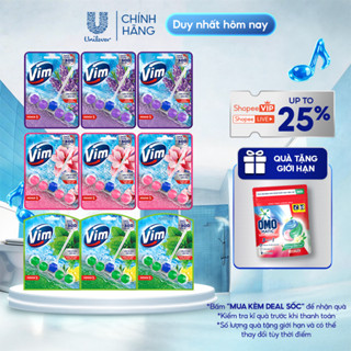 Combo 3 Viên Treo Vệ Sinh Bồn Cầu Vim Power 5 | Sạch Thơm Đến 300 Lần Xả (50g-55g/viên)