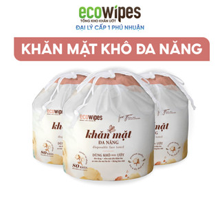Combo 03 túi Khăn mặt khô đa năng cuộn 80 tờ tiện dụng