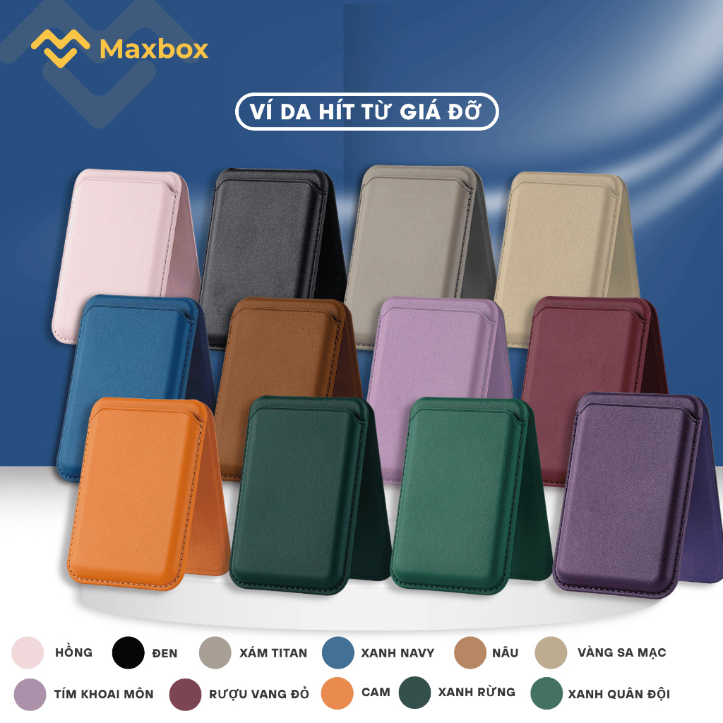 Ví da Magsafe có giá đỡ, đựng thẻ tích hợp, giá đỡ điện thoại hít từ