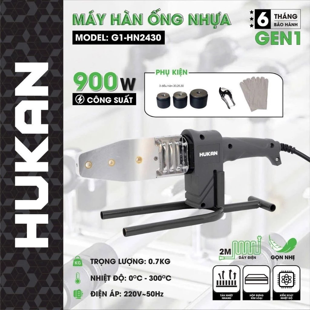Máy hàn ống nhựa Hukan G1-HN2430 Hukan chính hãng