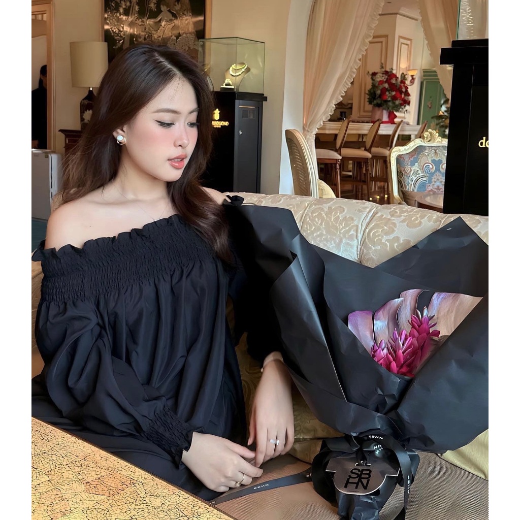 [Sẵn - Hoả tốc HCM] Áo Trễ Vai TARUS Nhún Bèo Siêu Xinh Nữ Tính - AO002