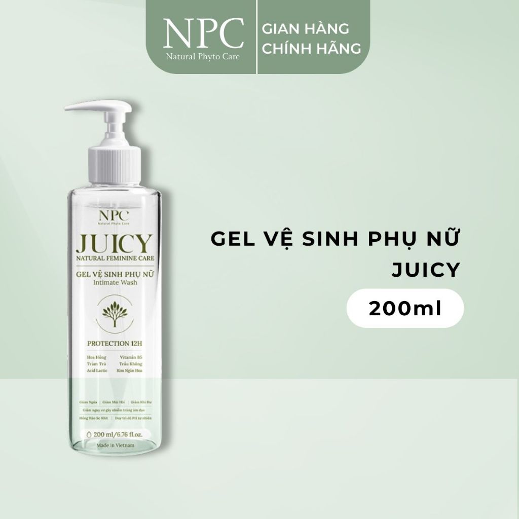Dung dịch vệ sinh phụ nữ NPC Juicy tinh chất trầu không kháng khuẩn tự nhiên 200ml - NPC PHAR