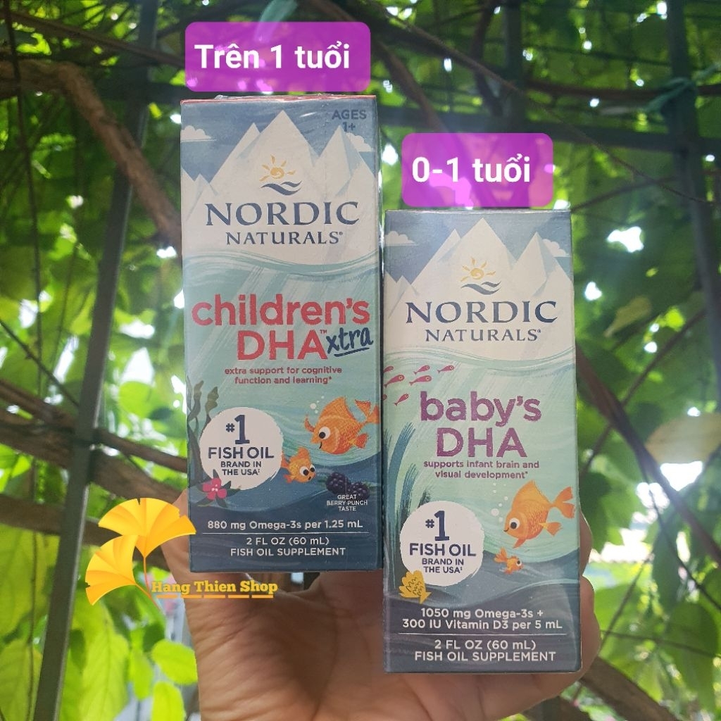 (Nội địa Mỹ) DHA cho bé Nordic  Baby DHA và Nordic Children DHA extra -60ml