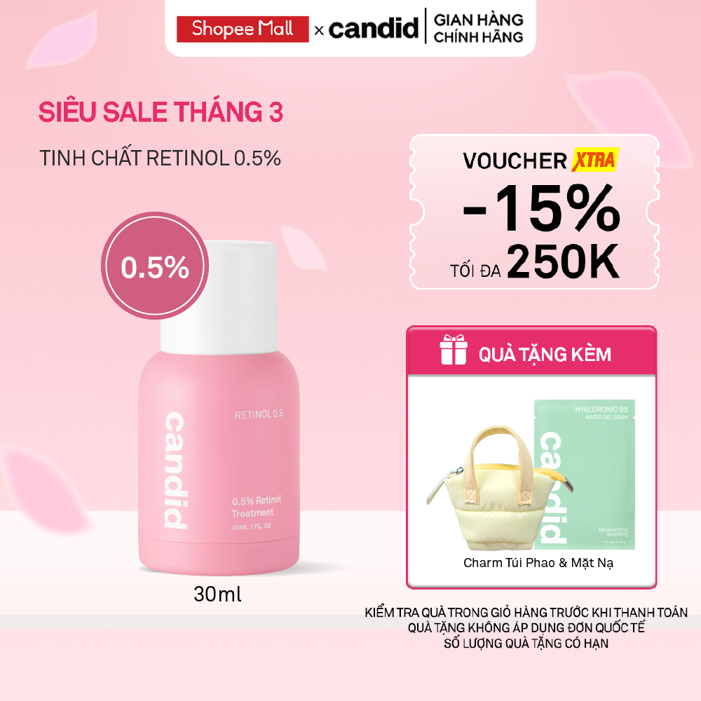 Tinh chất Retinol 0.5% Hỗ Trợ Cải Thiện Nền Da CANDID 0.5% Retinol Treatment 30ml