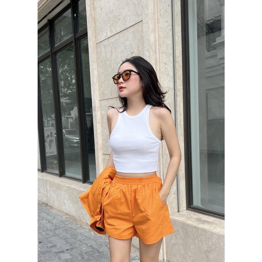 Combo 3 áo ba lỗ croptop nữ thun gân cotton mềm, co giãn, thấm hút tốt, không pha nilon MASSEC A09.2