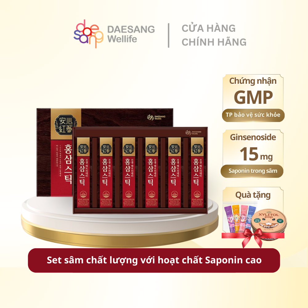 Nước hồng sâm Stick cao cấp Daesang Wellife TPBVSK Red Ginseng Everyday Stick hộp 30 gói