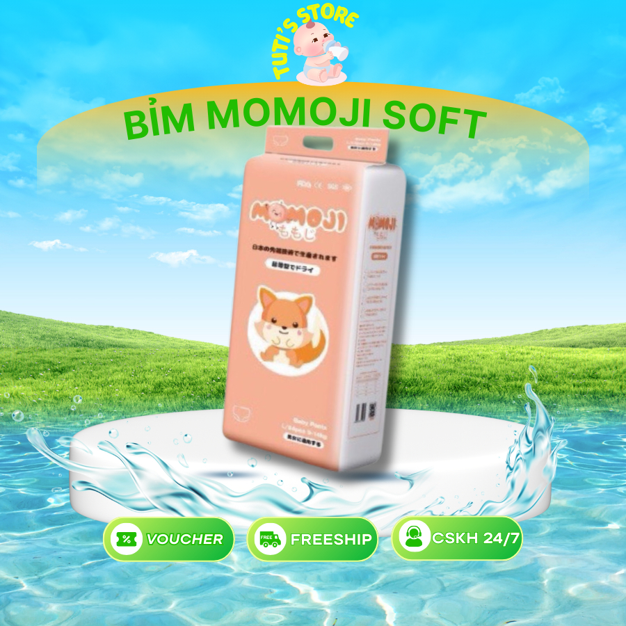 [Chính hãng] Tã Bỉm Dán/Quần Momoji siêu mỏng đủ size NB64/S60/M56/L54/XL50/XXL48 từ 5 - 30KG