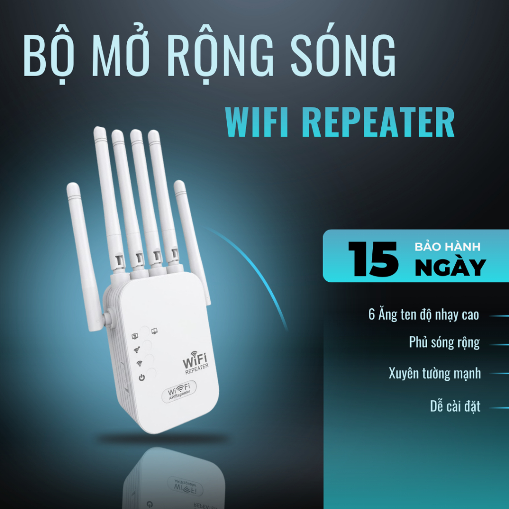 Kích sóng wifi không dây, 6 ăng ten tốc độ cao, giảm giật lag cải thiện tốc độ mạng
