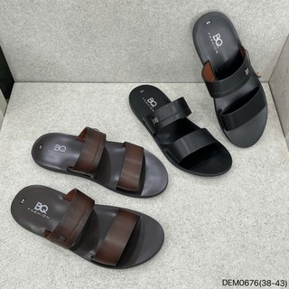 BQ | Dép nam size 38-43 Dép lê da bản hai quai trẻ trung đinh logo nổi bật đế phíp chắc chắc DEM0676