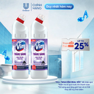 Combo 2 Nước Tẩy Bồn Cầu và Nhà Vệ Sinh Vim Trắng Sáng | Sạch Thơm Dịu Mát Với Hương Chanh Sả và Hương Lavender (870ml)