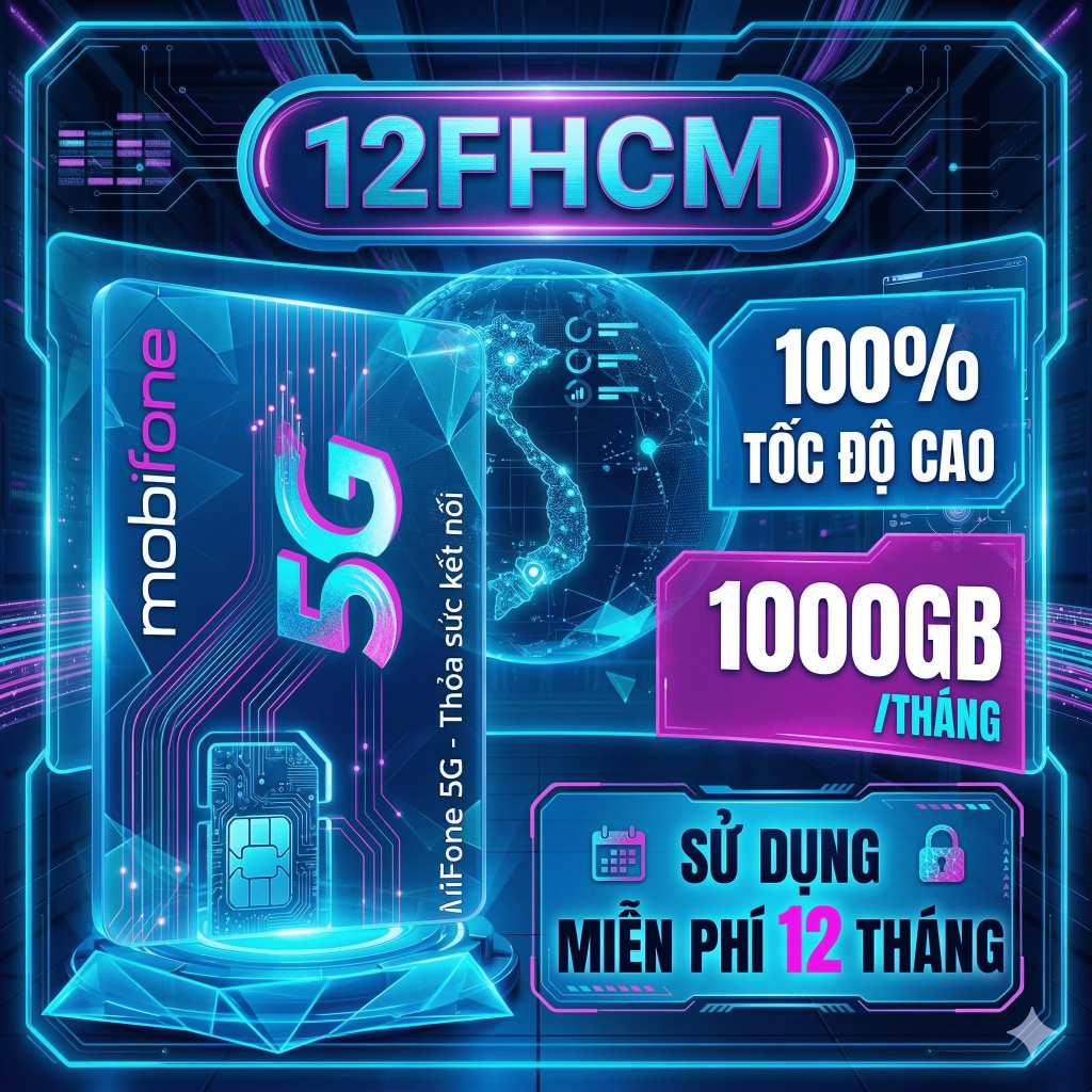 Sim Mobifone 4G trọn gói 1 năm không cần nạp tiền 500GB 12FHN mxh150 U1500 MDT150 big90 vd89 mdt250 
