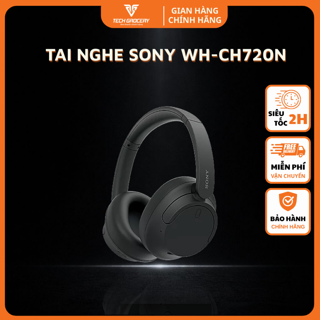[WH-CH720N] Tai nghe chụp tai SONY WH-CH720N - Chống ồn chủ động ANC, Pin 35H - Bảo Hành Chính Hãng 